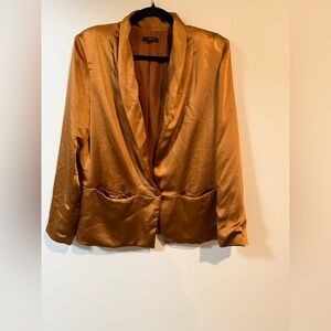 DREW copper Blazer with Classic Silhouette and Lustrous Sheen 100% polyester